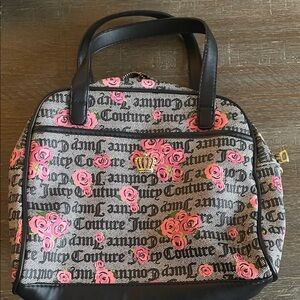 Juicy Couture Floral Black and Pink Satchel